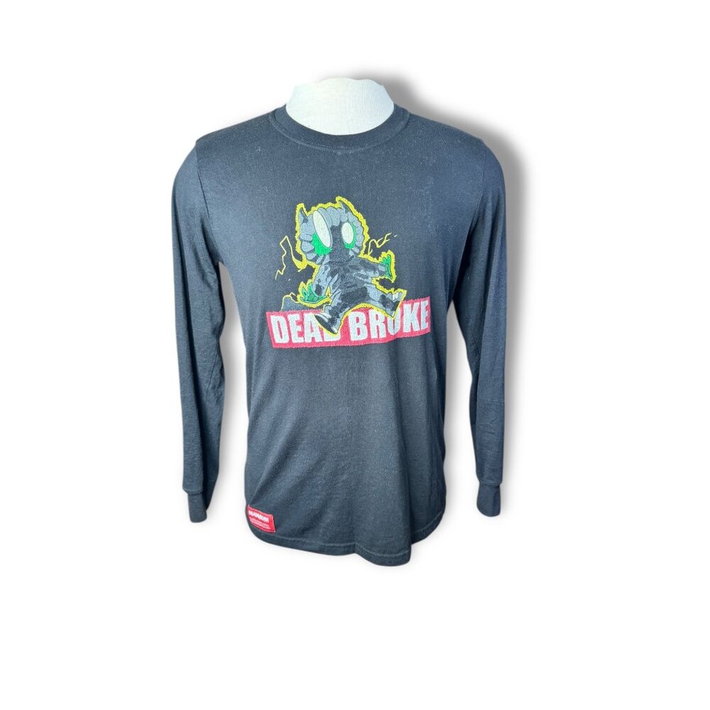 Deadbroke S Long Sleeve T-Shirt Black Graphic Tee